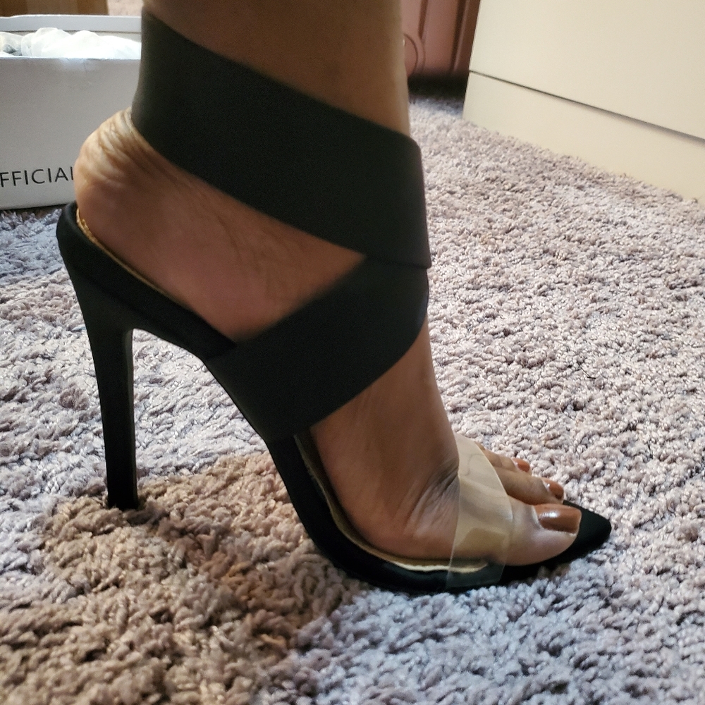Black and perspex heels